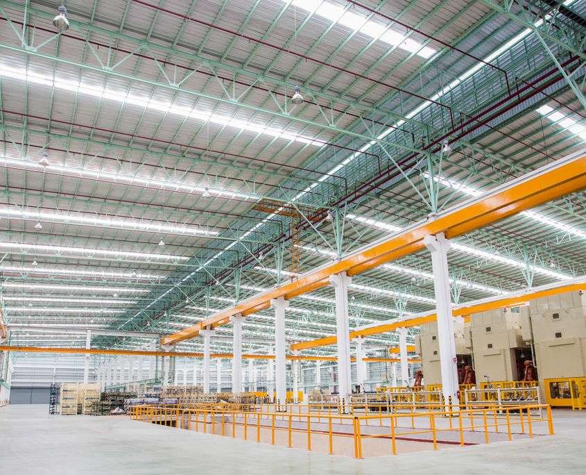 View Of Interior Of A Large Industrial Building