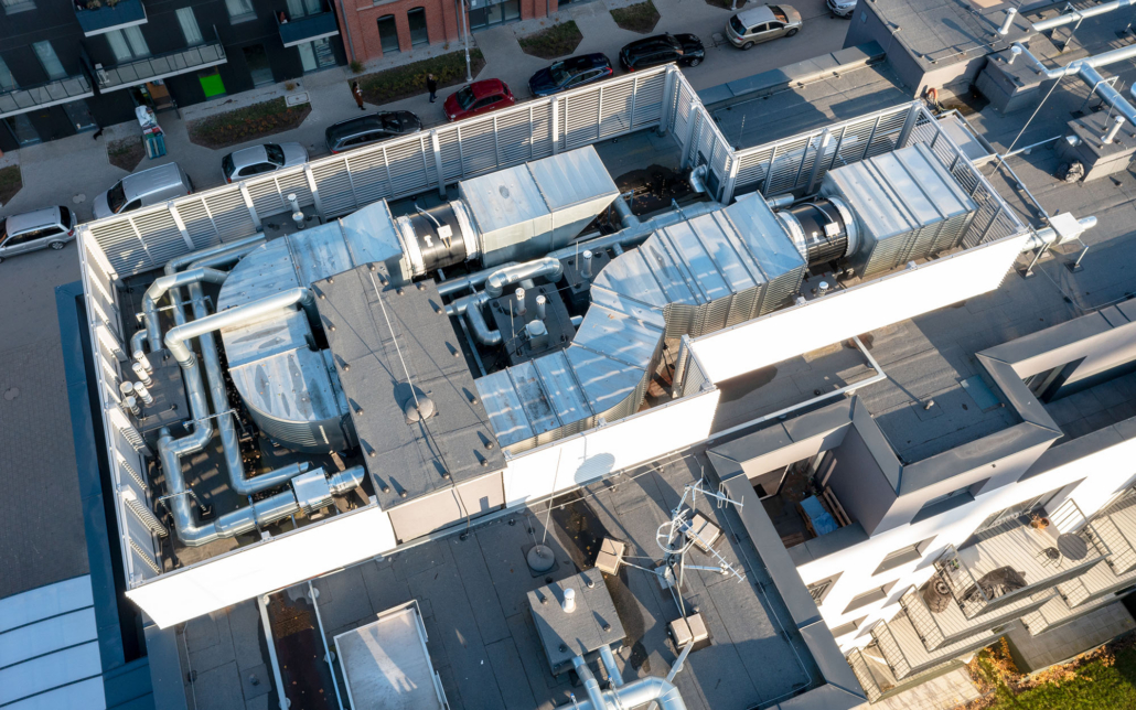 Ventilation And Air Conditioning System On The Roof Of The House